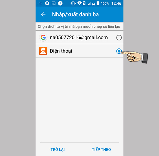 Chọn bộ nhớ điện thoại